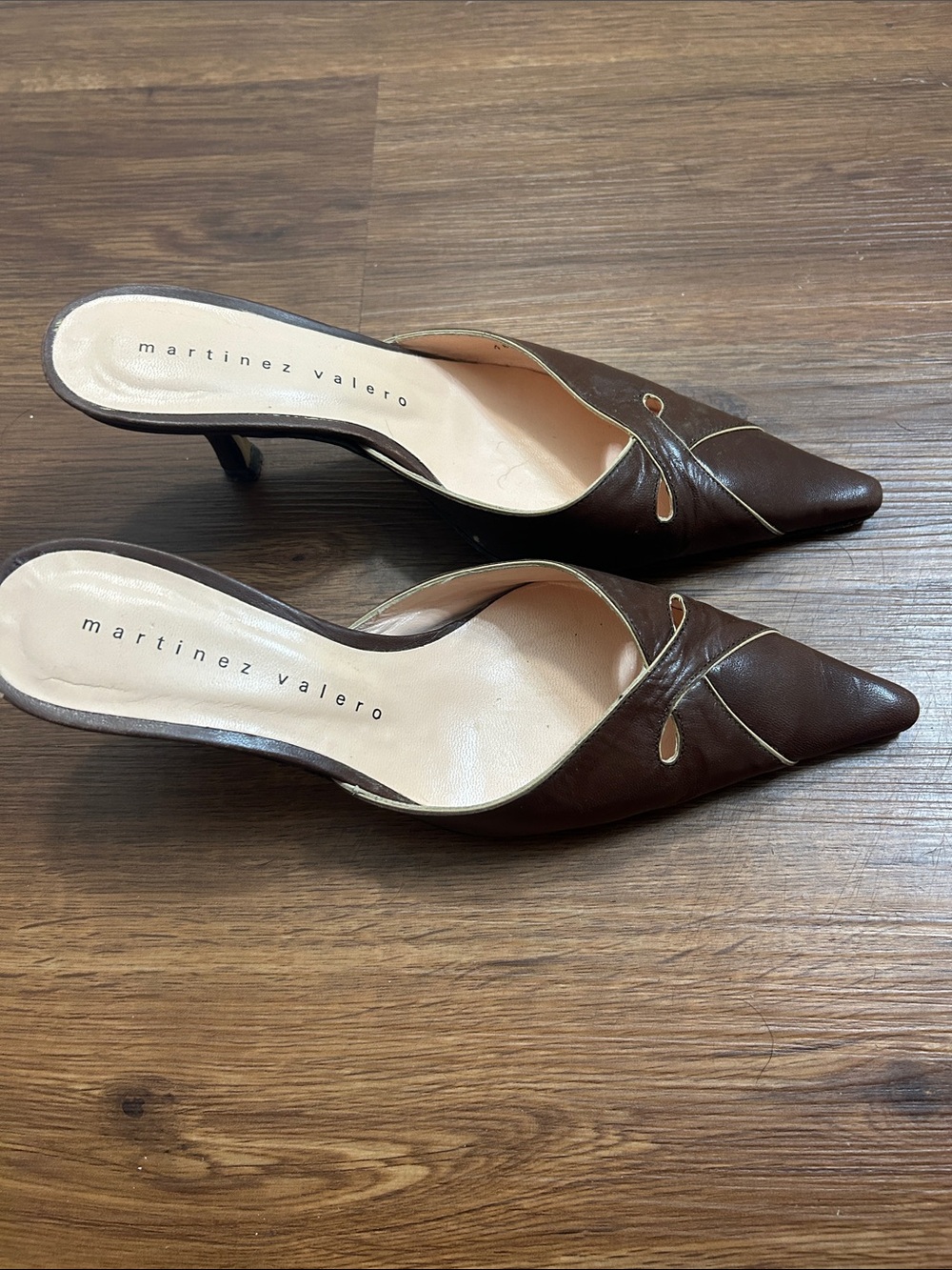 Martinez Valero Dark Brown Pointed-Toe Slip-On Mules